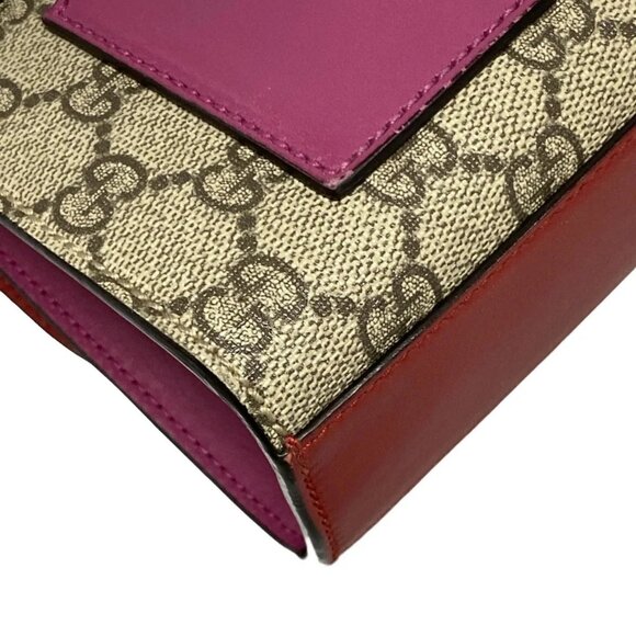 Auth GUCCI Padlock GG Small 409487 Dark Brown Red Multi PVC Leather Shoulder Bag - Picture 4 of 16